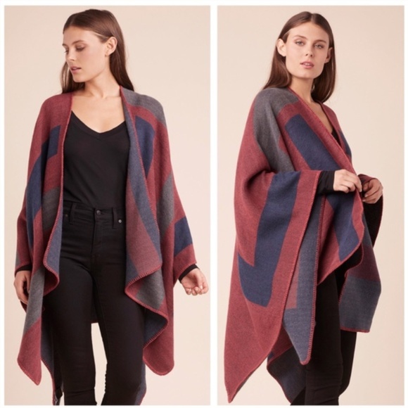 BB Dakota Sweaters - BB Dakota shawl wrap poncho striped
